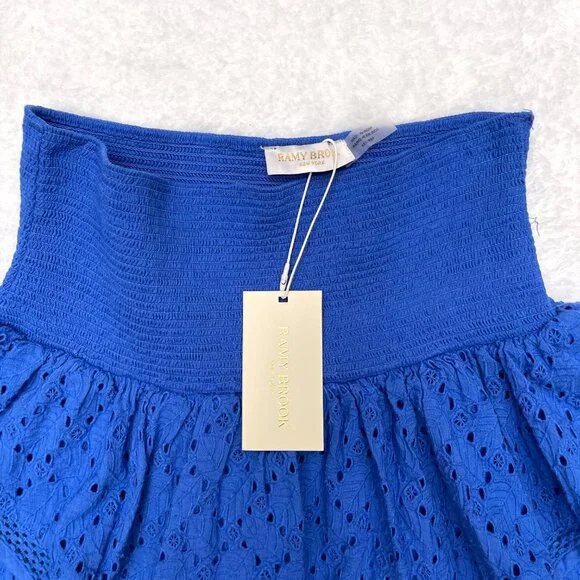 NWT $225 Ramy Brook Umbra smocked eyelet miniskirt XXS - Picture 6 of 10